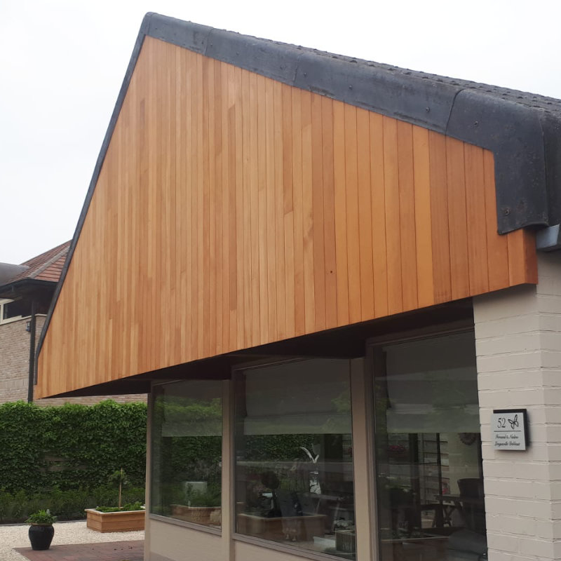 gevelbekleding afselia - Yannick Schelstraete Schrijnwerk Maldegem